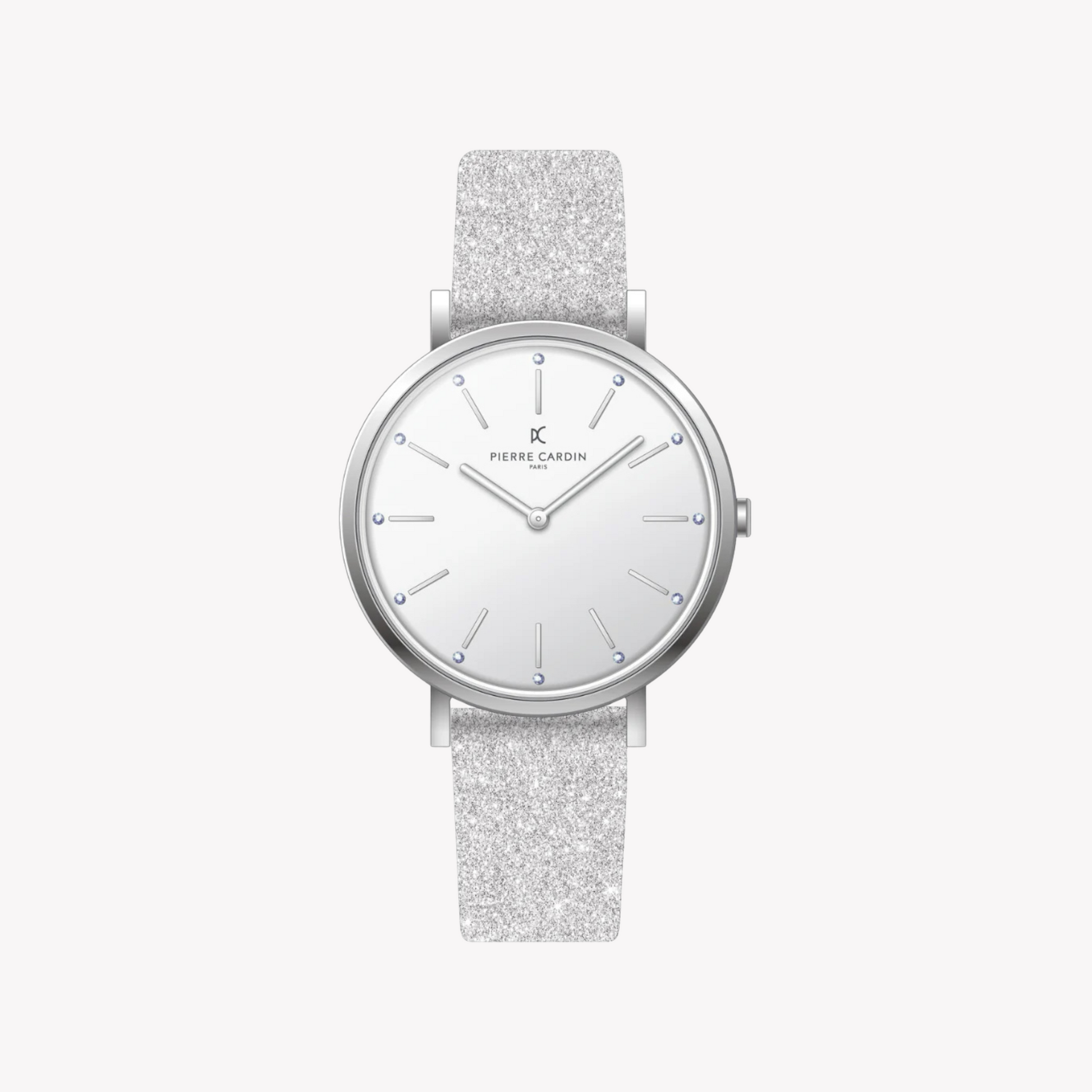 Pierre Cardin Women's Silver Leather Watch, White Dial | CBV.1115-0
