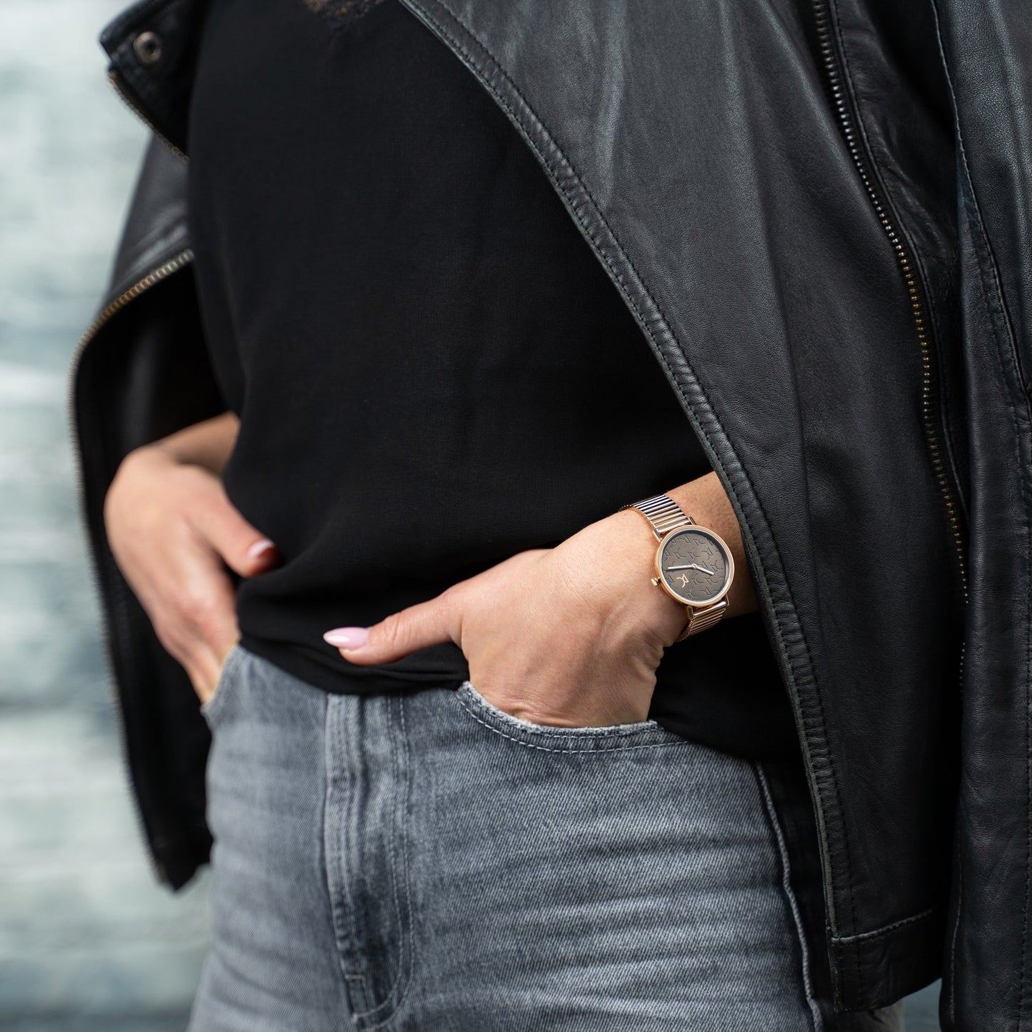 Pierre Cardin Women's Rose Gold Watch, Black Dial | CBV.1513-4