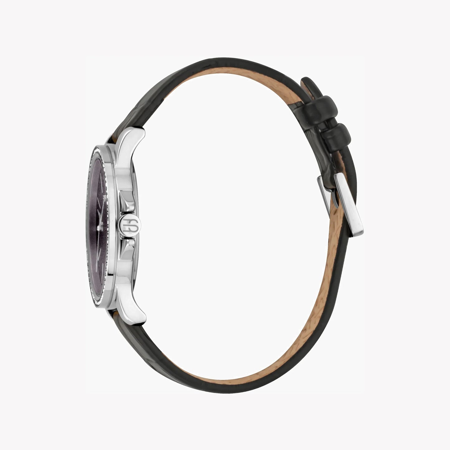 Esprit Women's Black Leather Watch, Burgundy Dial | ES1L235M0095-1