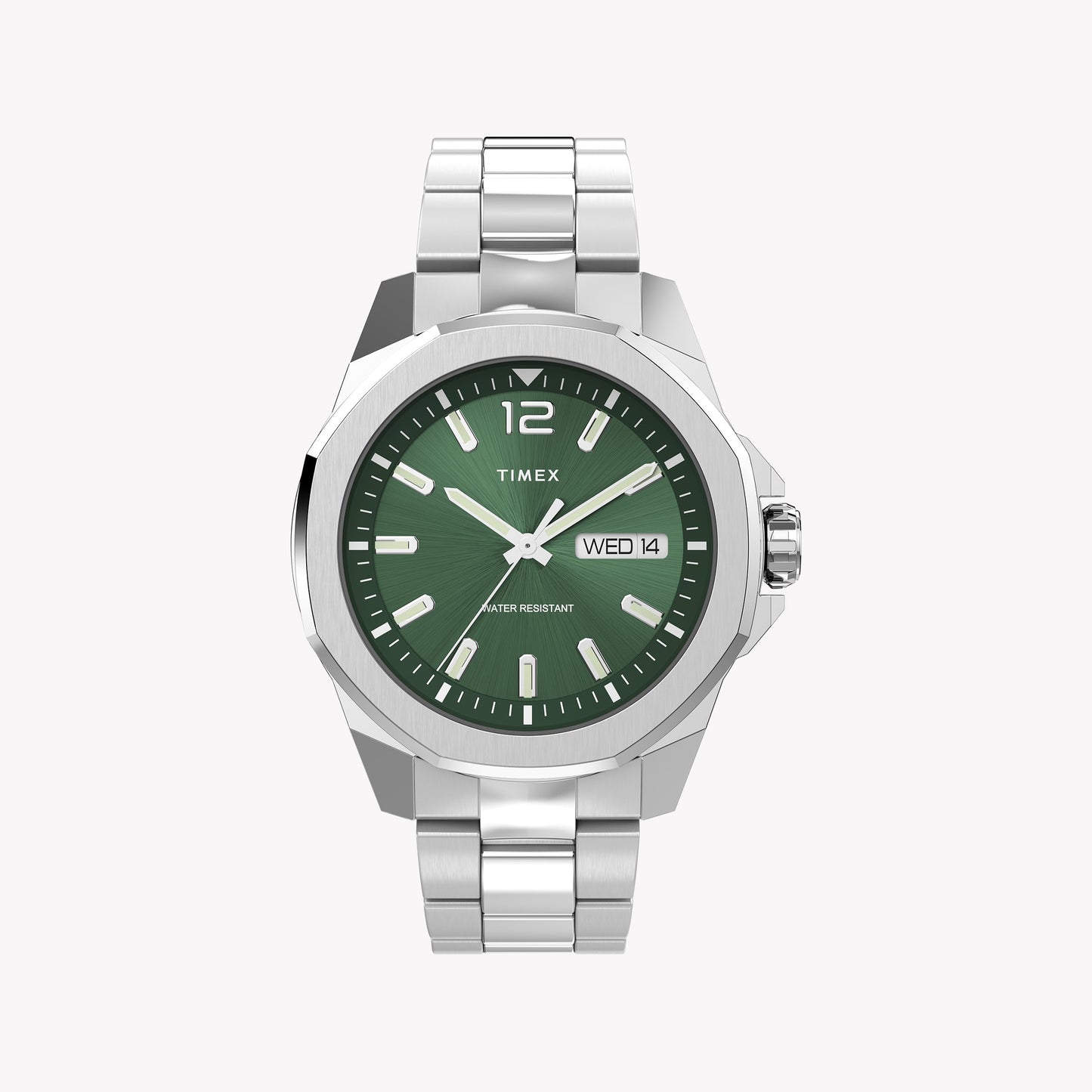 Timex Men's Green Dial Bracelet Watch, Stainless Steel | TW2W13900-0
