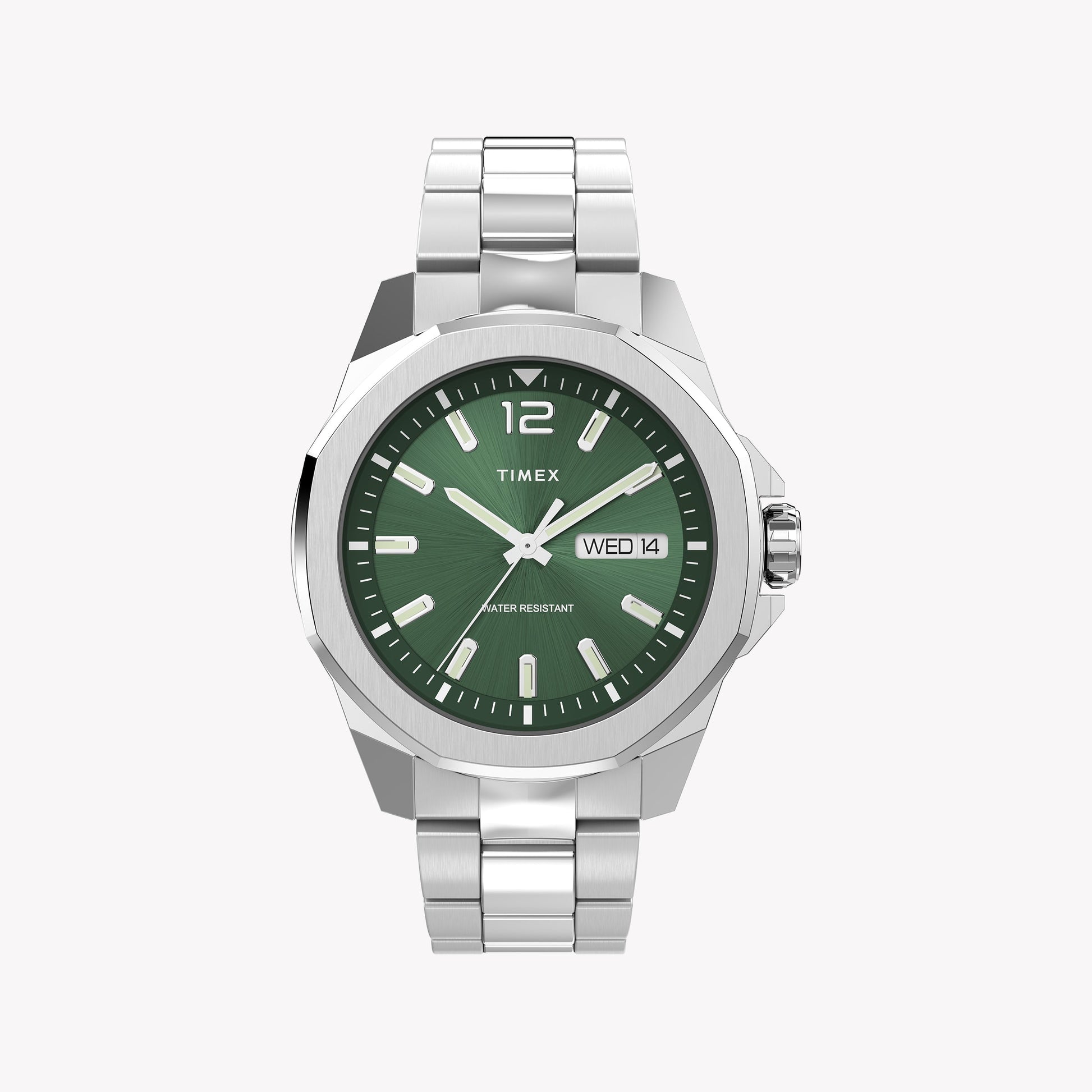 Timex Men's Green Dial Bracelet Watch, Stainless Steel | TW2W13900-0