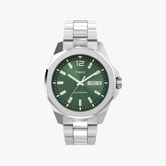 Timex Men's Green Dial Bracelet Watch, Stainless Steel | TW2W13900-0