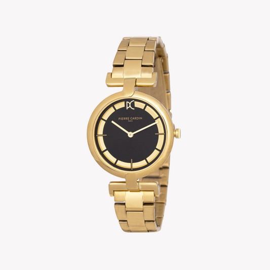 Pierre Cardin Women's Gold Metal Watch, Black Dial | CMD.3533-0