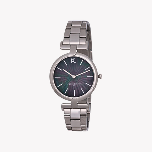 Pierre Cardin Women's Silver Watch, Black Mother of Pearls | CMD.3541-0