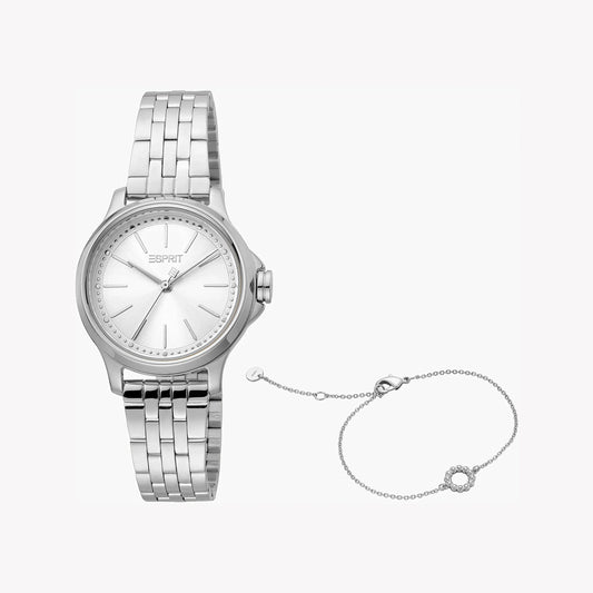Esprit Women's Silver Stainless Steel Watch, Silver Dial | ES1L190M0025-0
