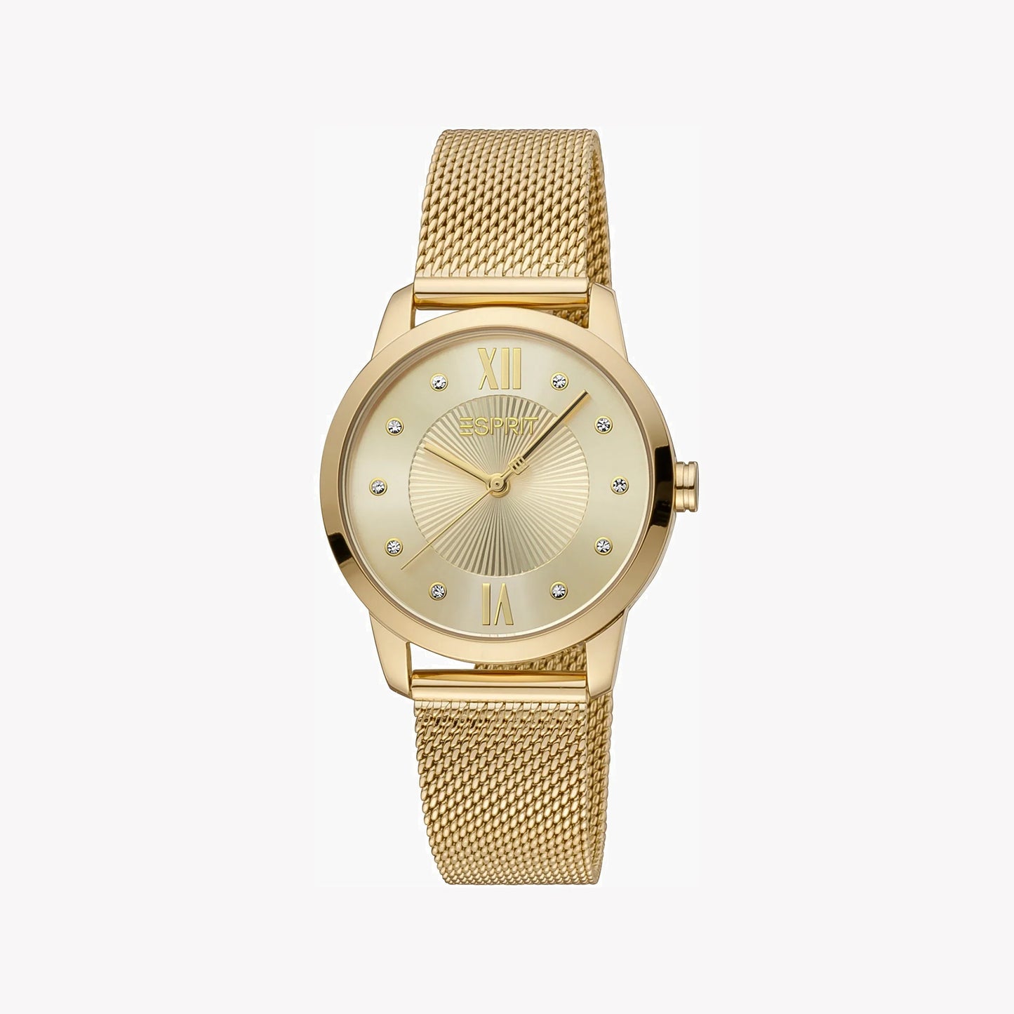Esprit Women's Gold Stainless Steel Watch, Champagne Dial | ES1L057M0045-0