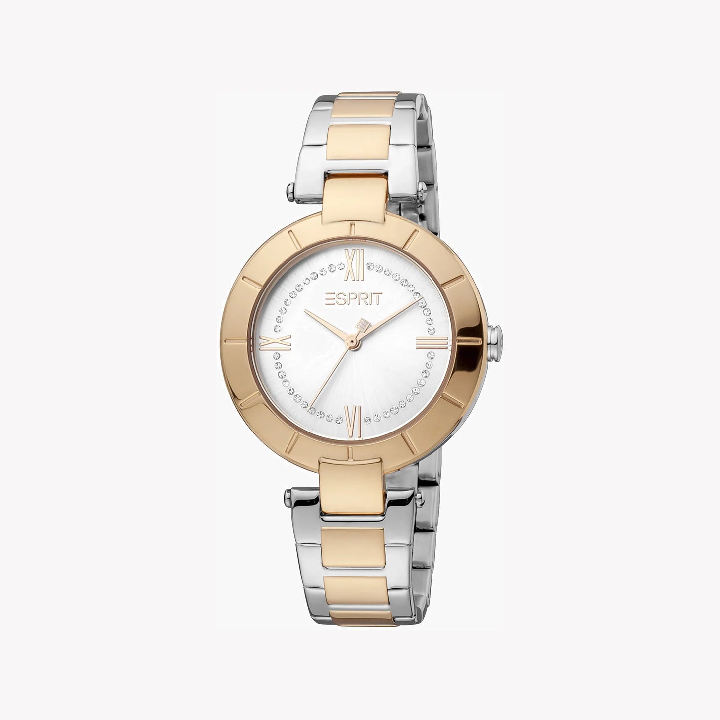 Esprit Women's Silver & Rose Gold Watch, Silver Dial | ES1L081M0015-0