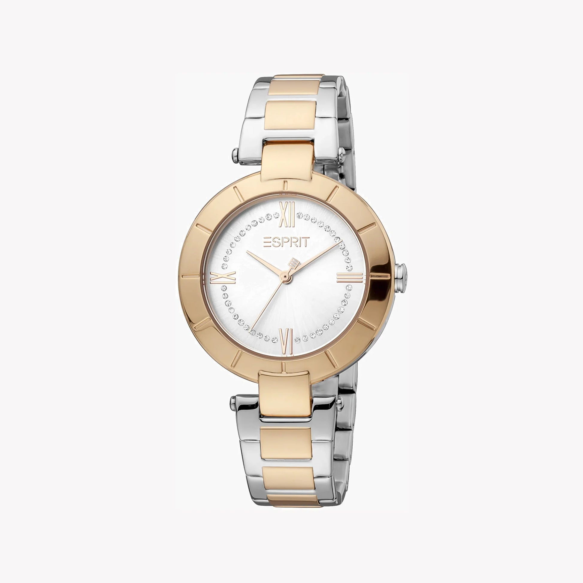 Esprit Women's Silver & Rose Gold Watch, Silver Dial | ES1L081M0015-0