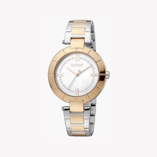 Esprit Women's Silver & Rose Gold Watch, Silver Dial | ES1L081M0015-0