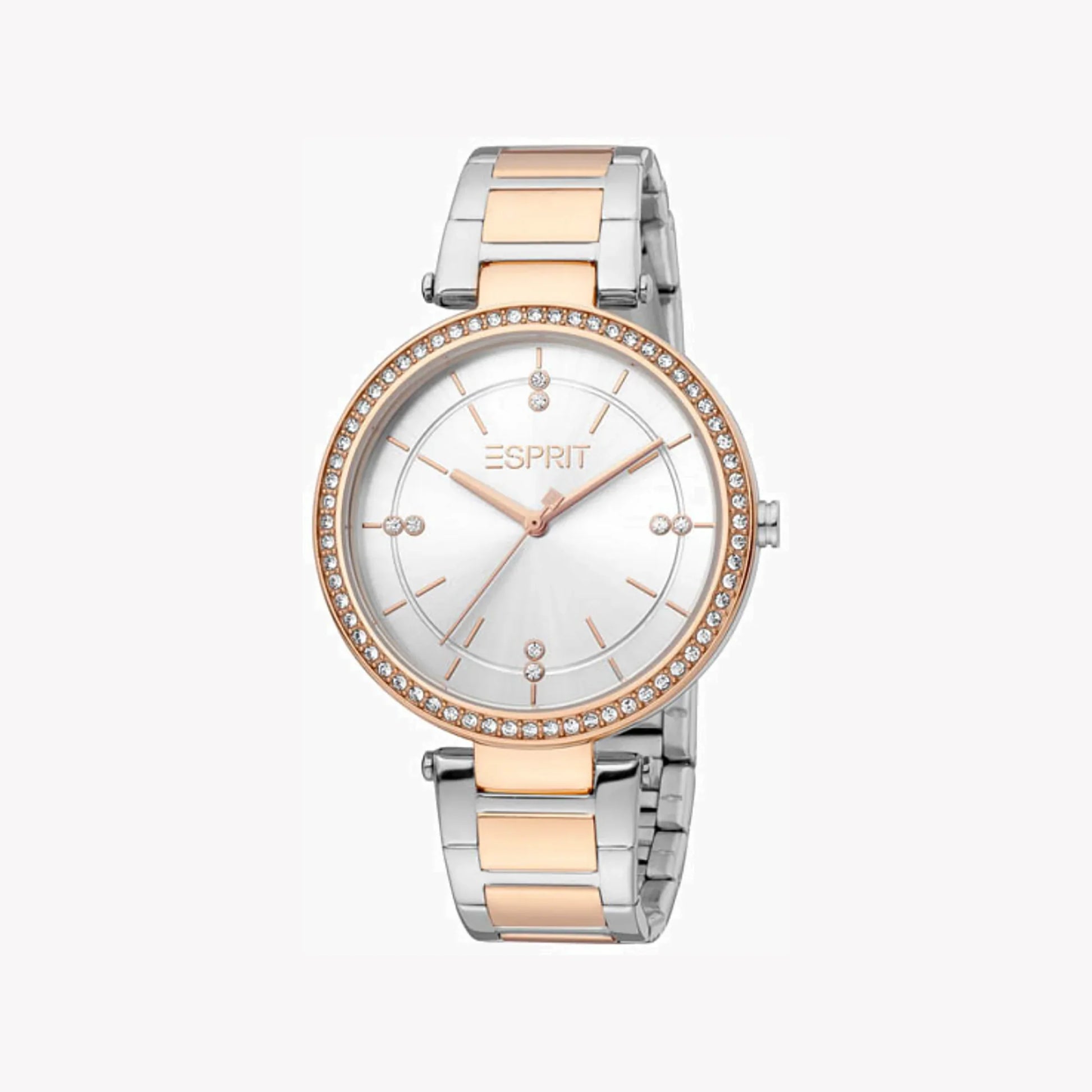 Esprit Women's Silver & Rose Gold Watch, Silver Dial | ES1L147M0065-0