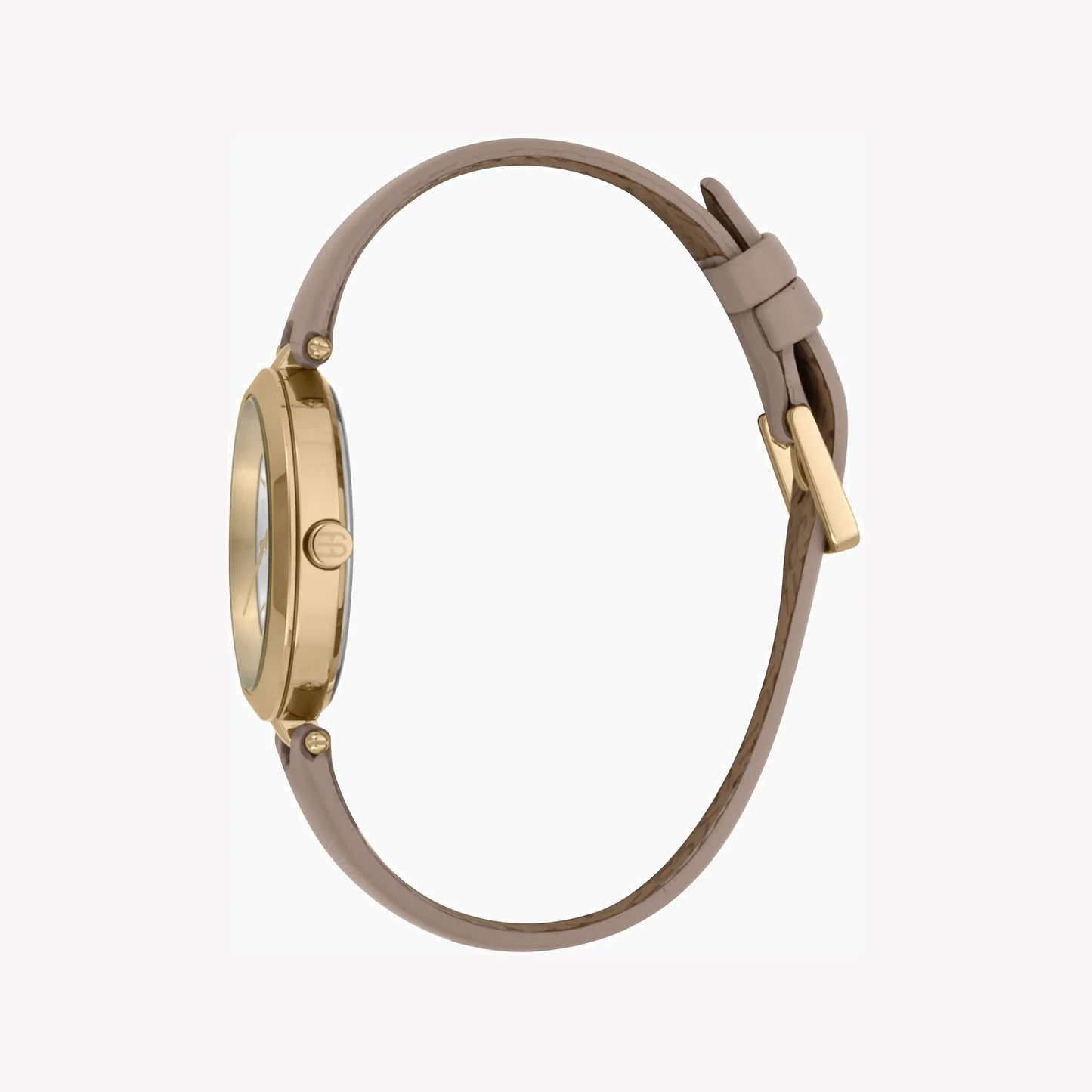Esprit Women's Beige Leather Watch, Silver Dial | ES1L192M0025-1