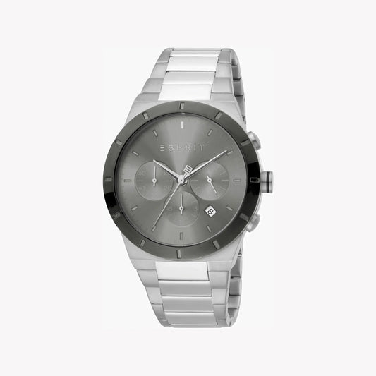 Esprit Men's Silver Stainless Steel Watch, Black Dial | ES1G090M0035-0