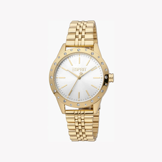 Esprit Women's Gold Stainless Steel Watch, Silver Dial | ES1L202M0035-0