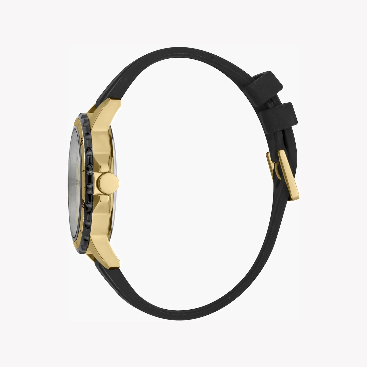 Esprit Men's Silver Dial Watch, Black Rubber Band | ES1G069M0025-1