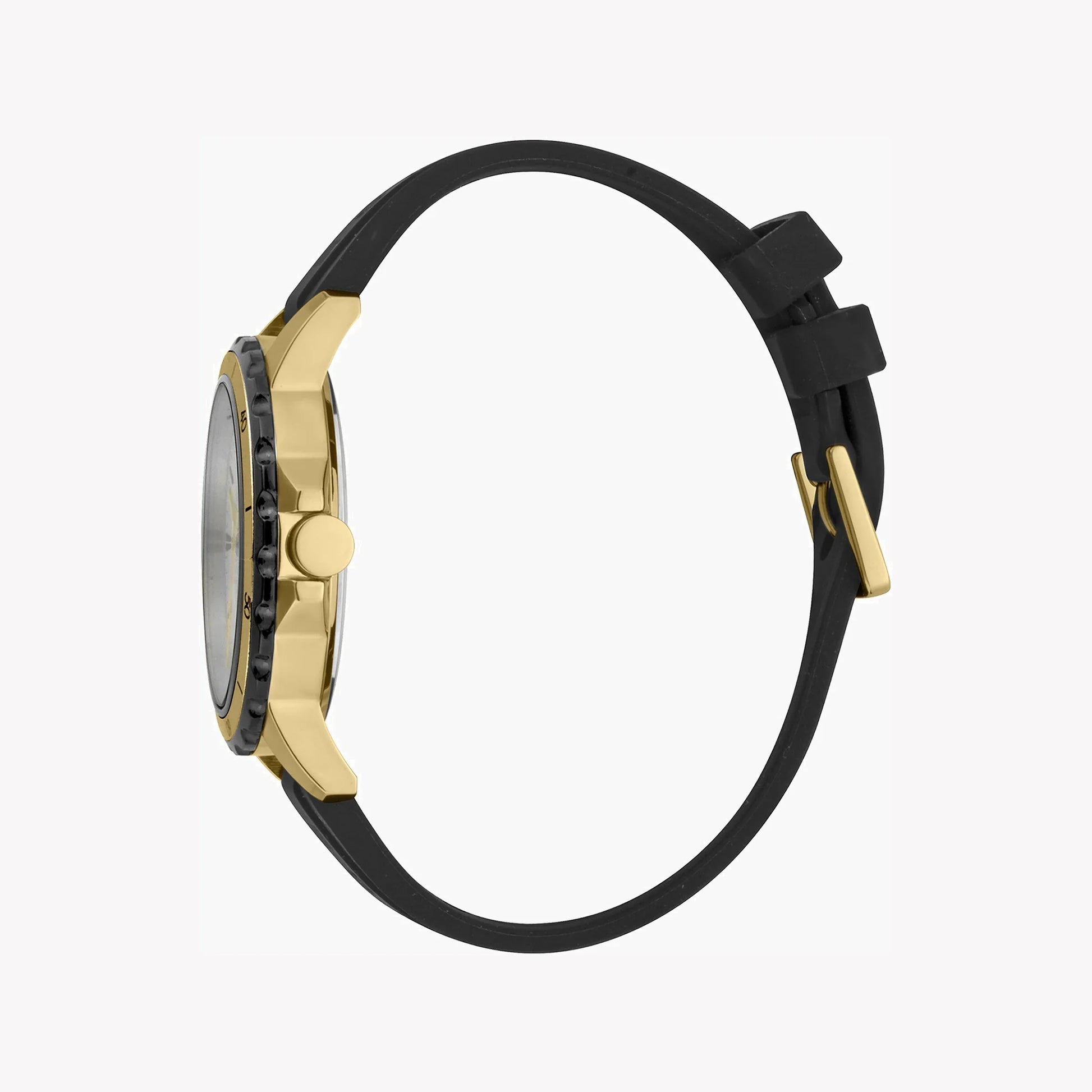 Esprit Men's Silver Dial Watch, Black Rubber Band | ES1G069M0025-1
