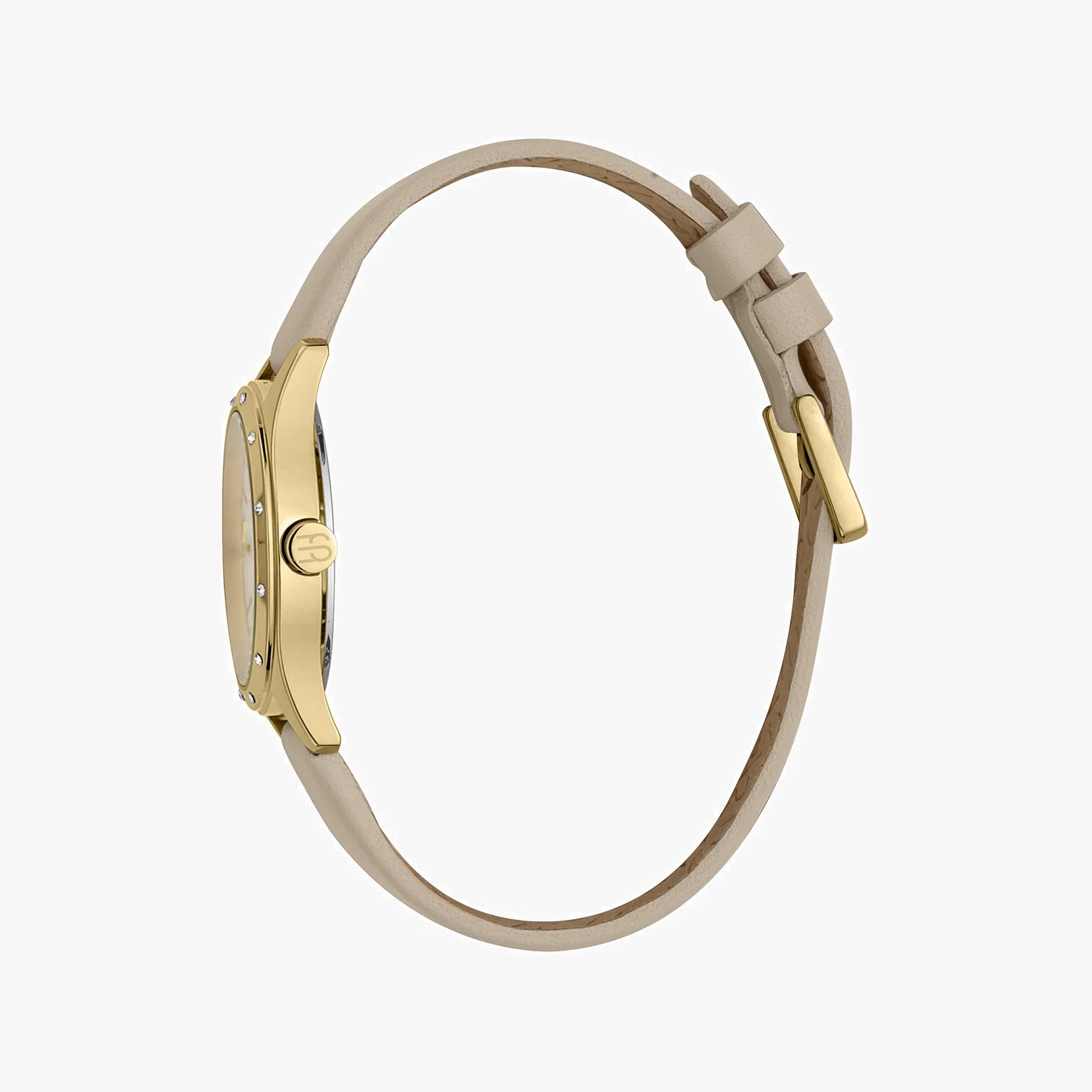 Esprit Women's Beige Leather Watch, Silver Dial | ES1L084M0015-2