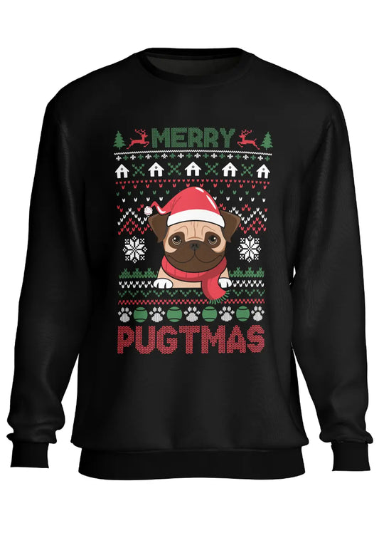 Felpa a Girocollo Natalizia Cane Merry Pugtmas-0