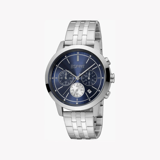 Esprit Men's Silver Stainless Steel Watch, Blue Dial | ES1G200M0025-0