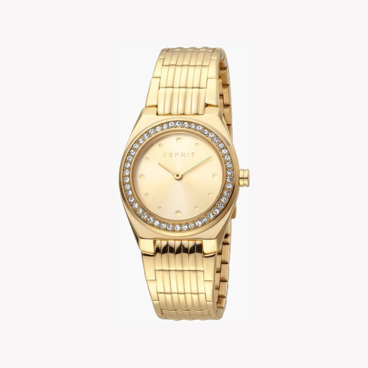 Esprit Women's Gold Stainless Steel Watch, Champagne Dial | ES1L195M0045-0
