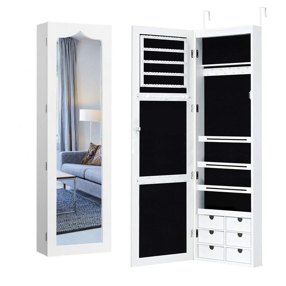 Wall mirror jewelry holder with lighting-2