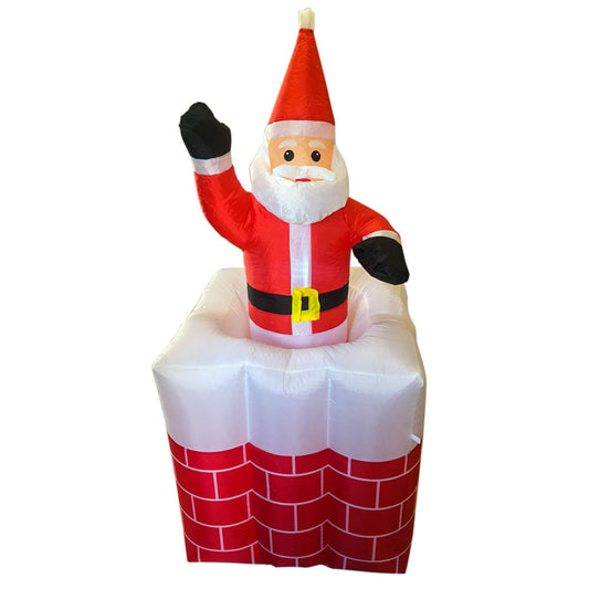 Inflatable Christmas figures - Santa in the chimney-0