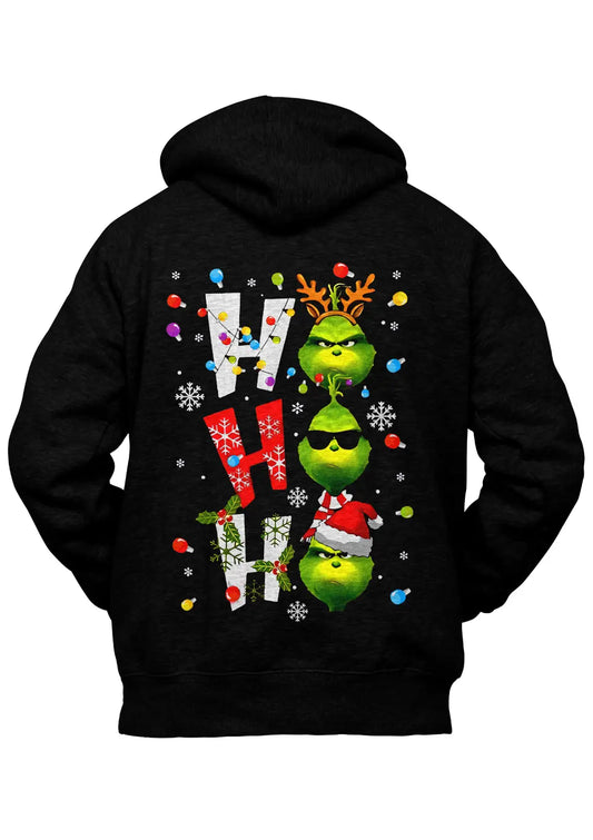 Felpa con Cappuccio Il Grinch Ho Ho Ho Retro-0
