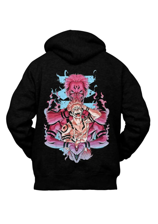 Felpa con Cappuccio Retro Jujutsu Kaisen Ryomen Sukuna Anime-0