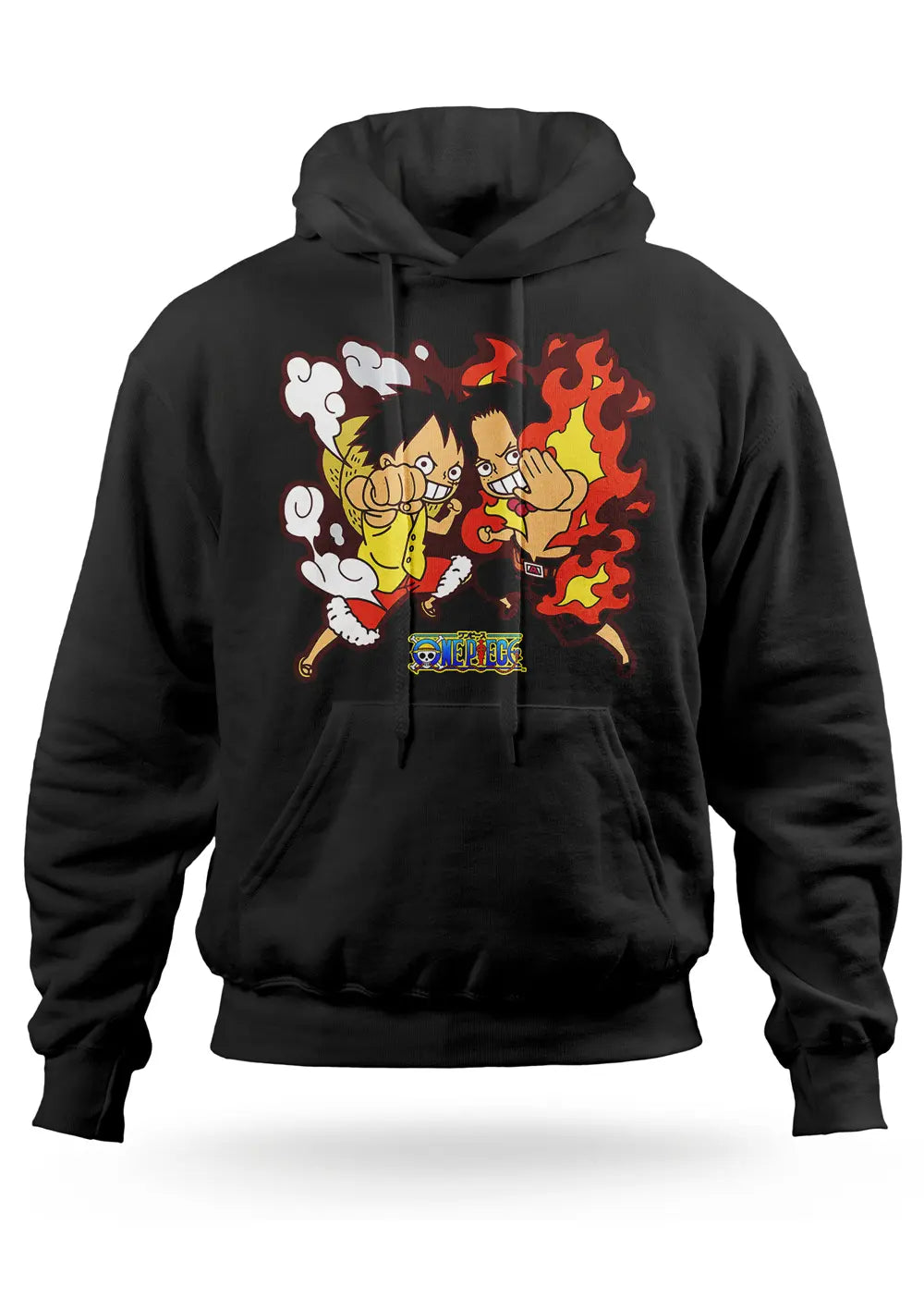 Felpa con Cappuccio Luffy Rubber Portuguese D. Ace One Piece-1
