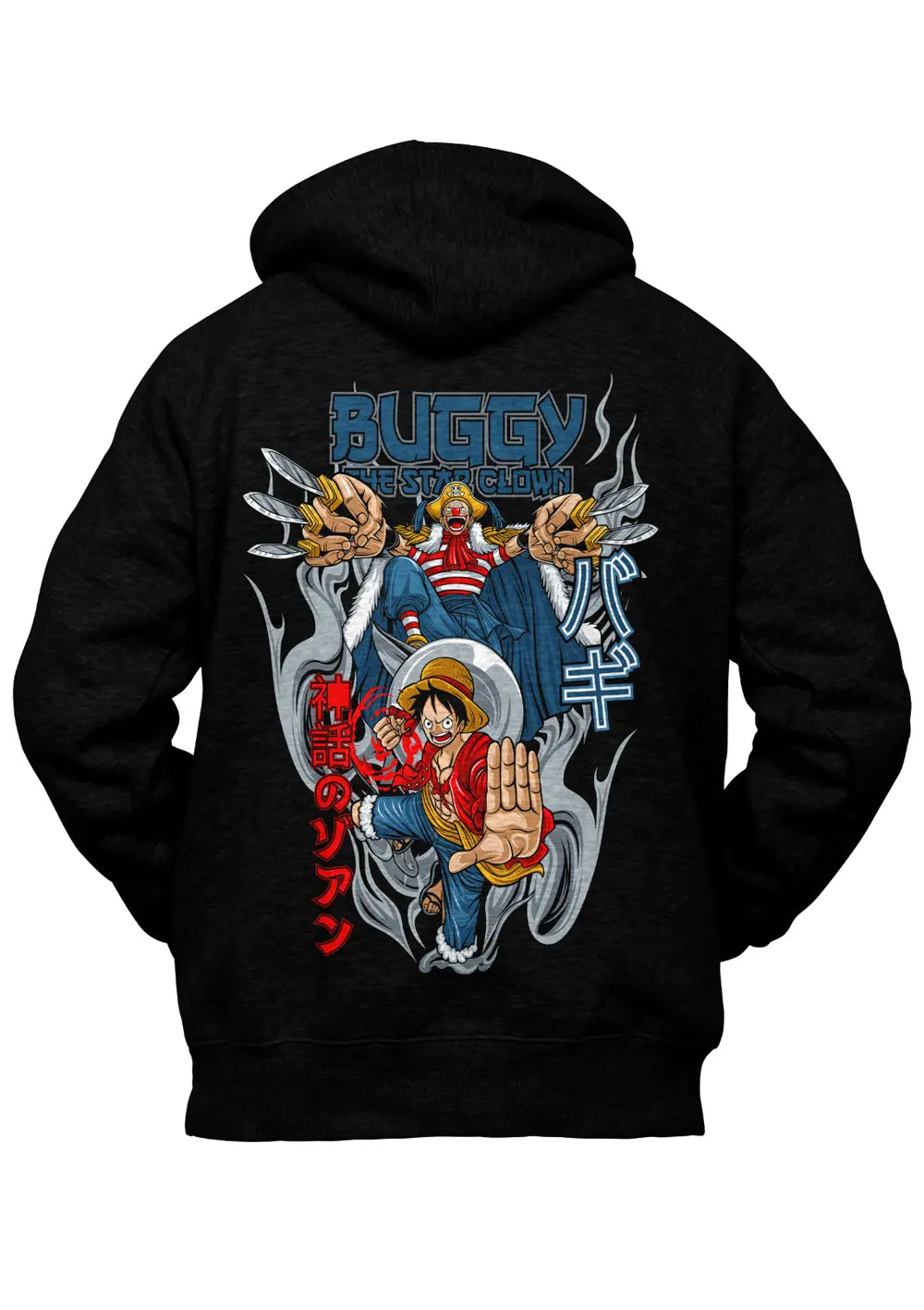 Felpa con Cappuccio Clown Buggy Luffy Rubber One Piece-0