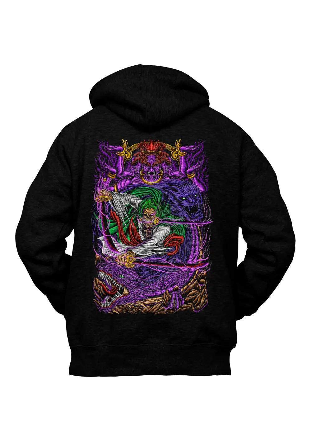 Felpa con Cappuccio Retro Roronoa Zoro One Piece Anime-0