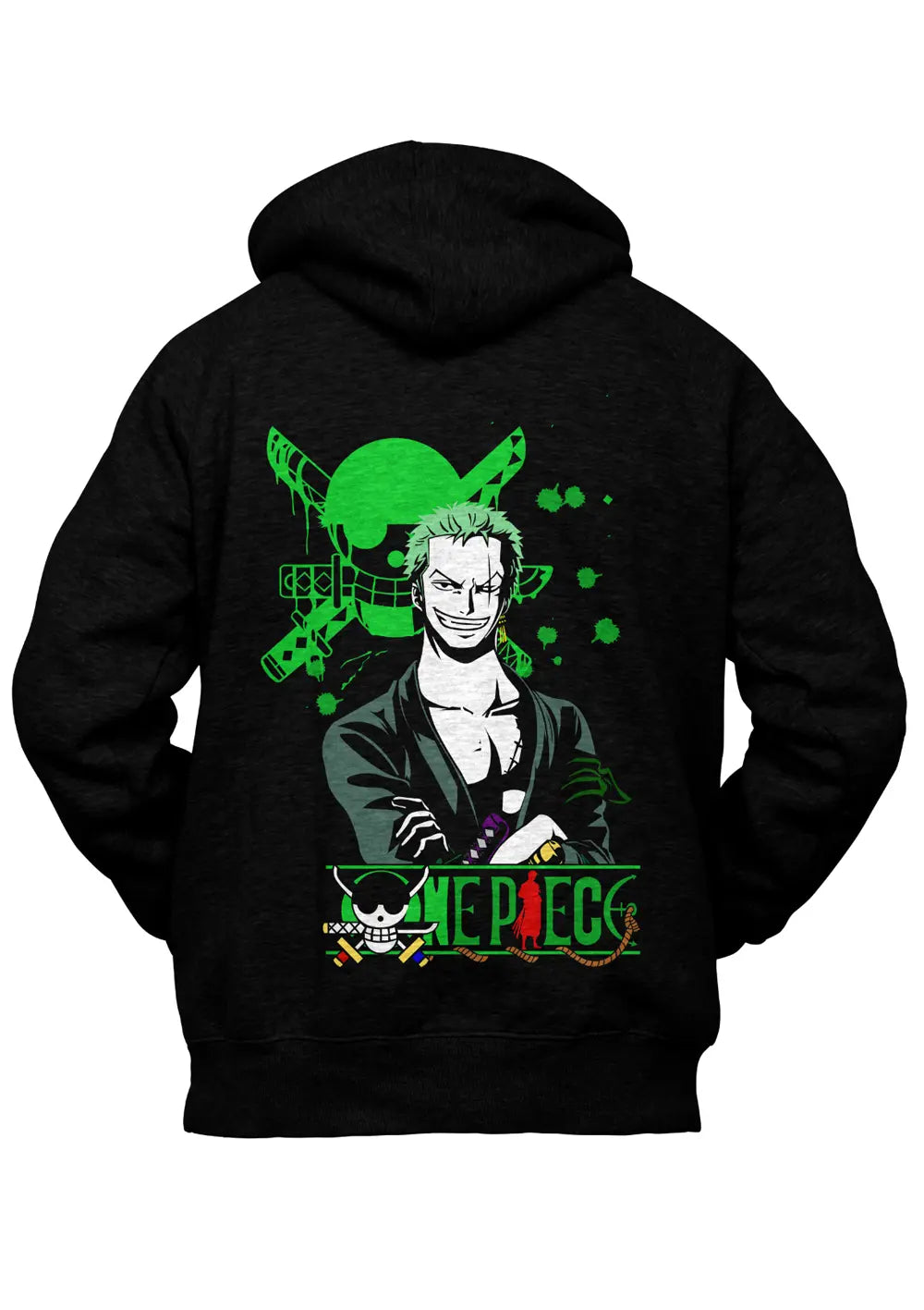 Felpa con Cappuccio Retro Roronoa Zoro One Piece Anime-0