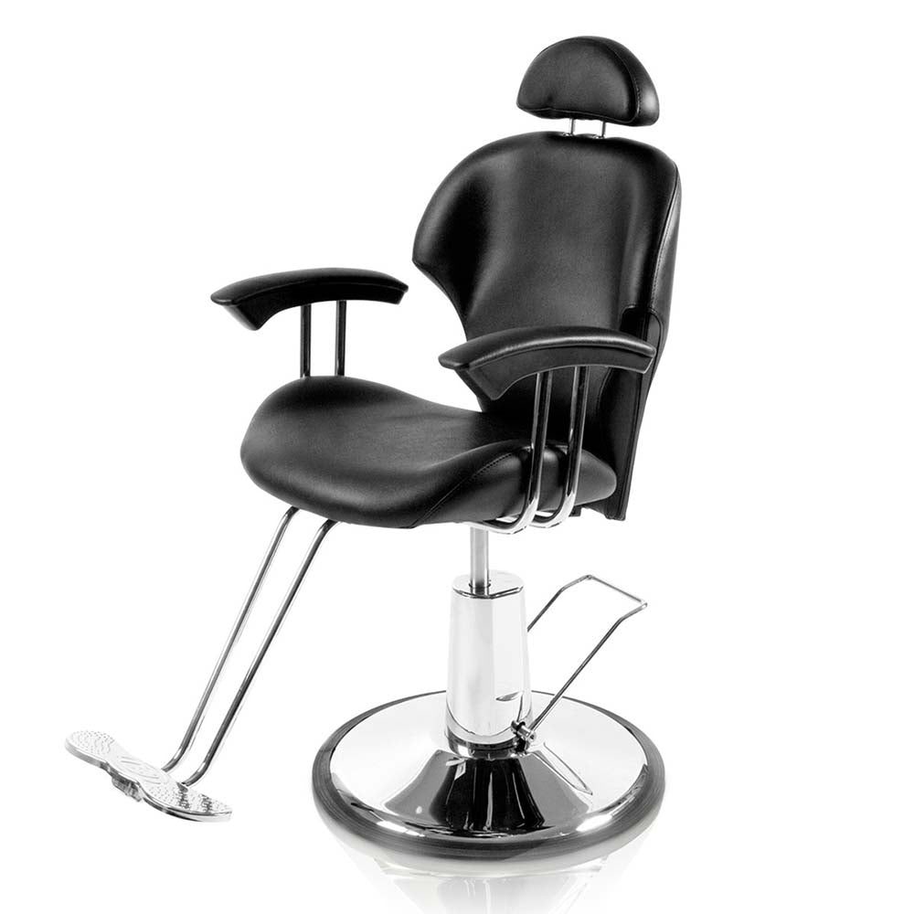 Barber chair with adjustable height-black-0