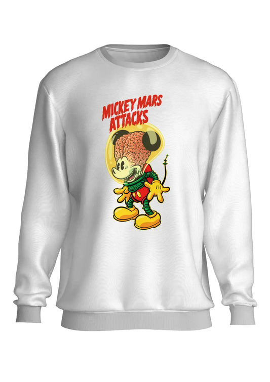 Felpa a Girocollo Mickey Mouse Mars Attack Funny-0