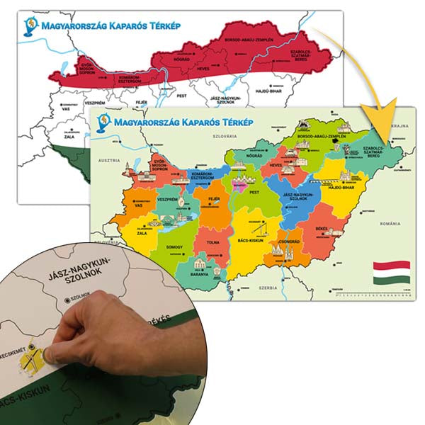 Scratch map of Hungary-0