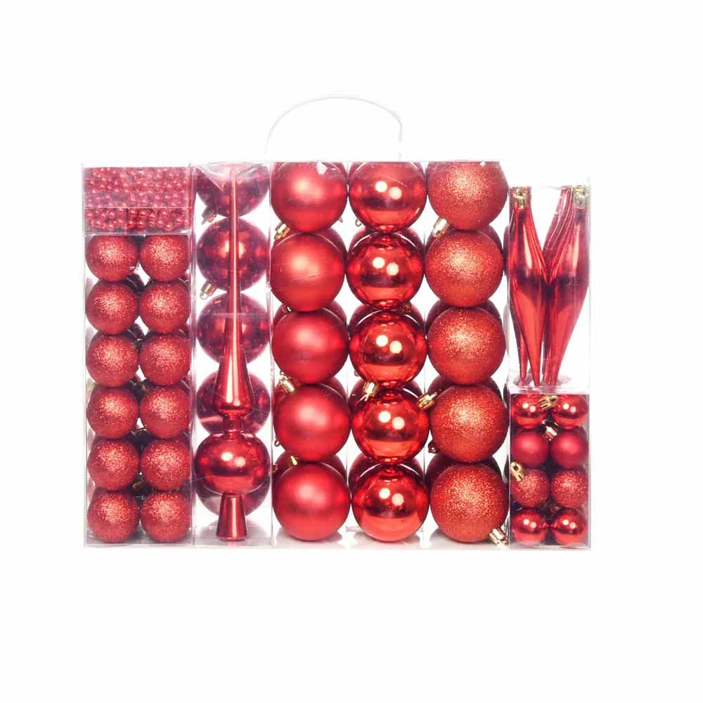 112-piece Christmas tree decoration, 4 colors - red-0