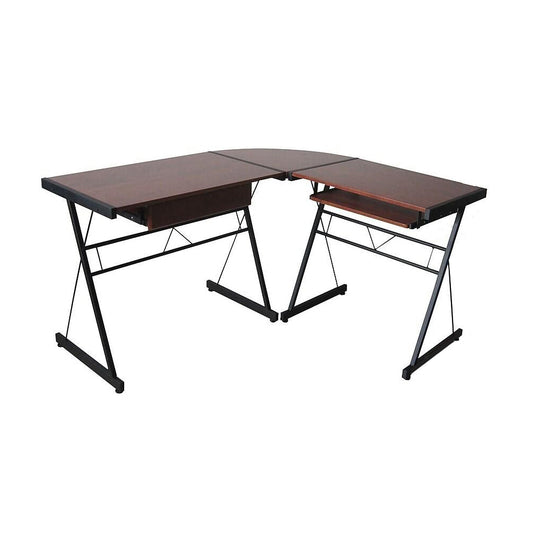 L-shaped desk-dark brown-0