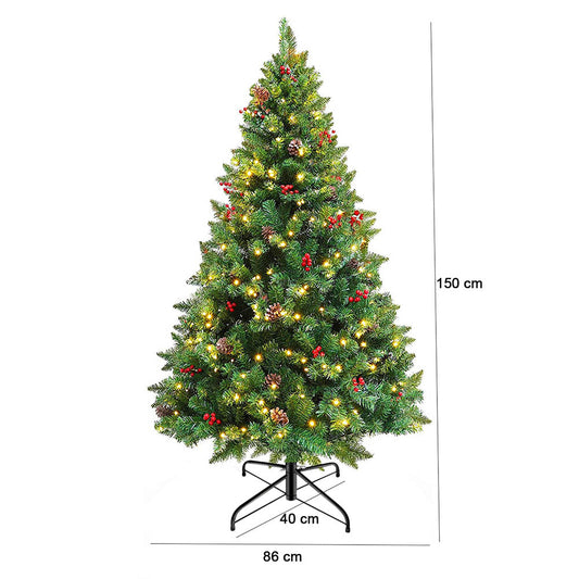 LED artificial tree in several types, warm white-180 LEDs, 150 cm-0
