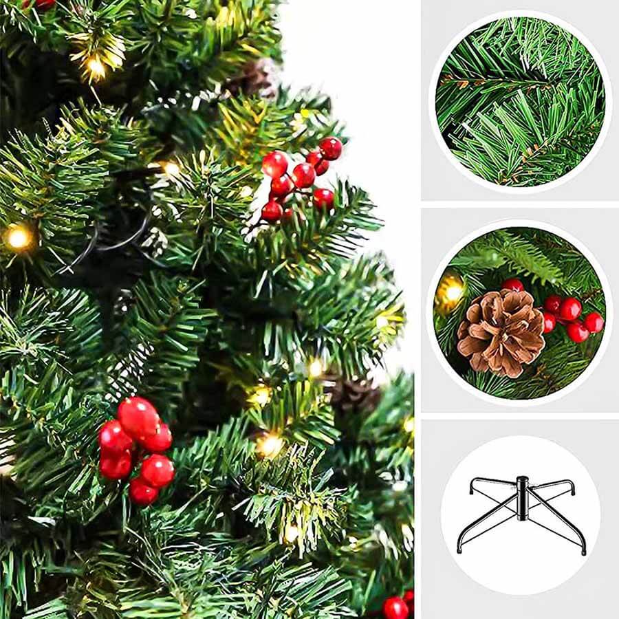 LED artificial tree in several types, warm white-180 LEDs, 150 cm-3
