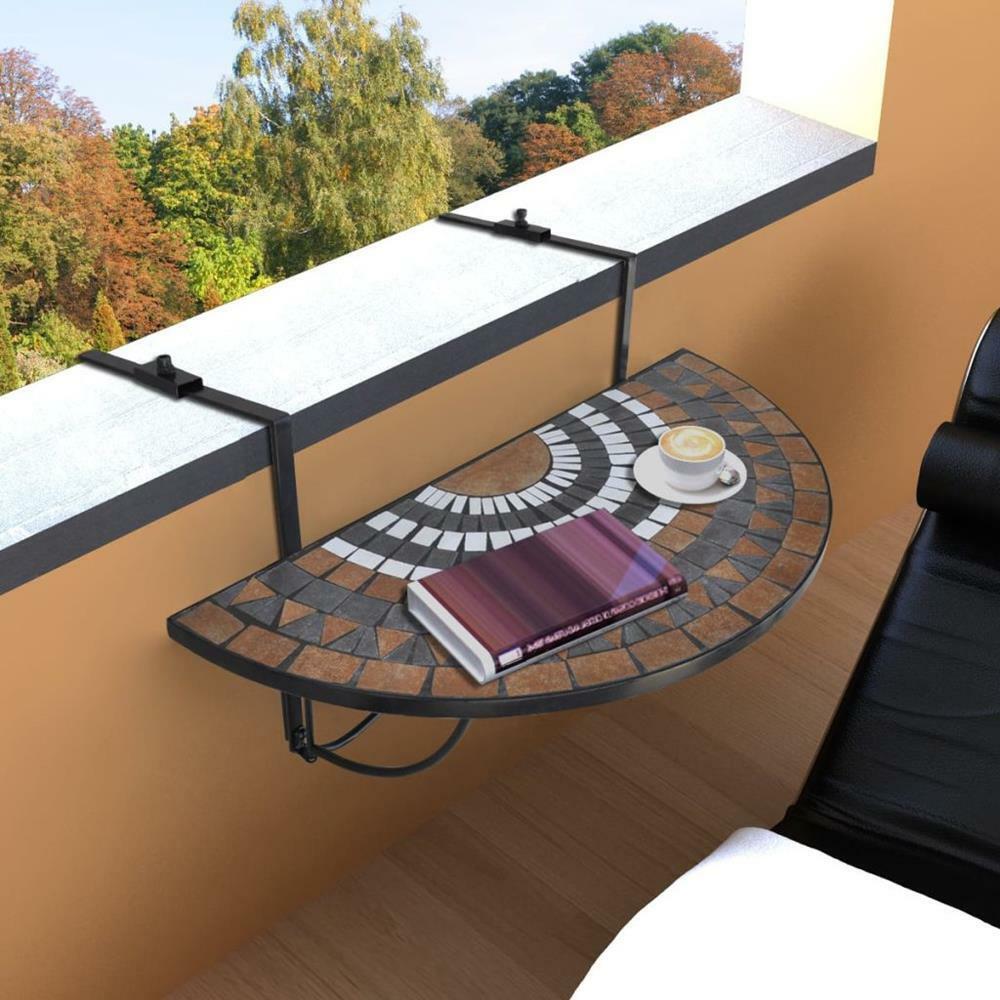 Folding balcony table in 2 colors - brown-1