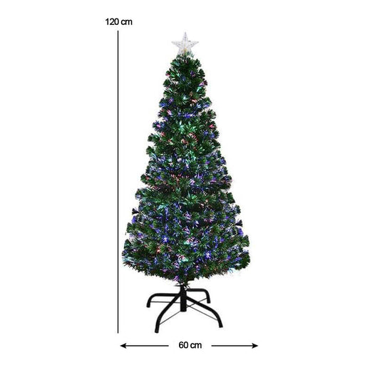 Artificial pine with fiber optics and colored LED in several types - 120 cm-0
