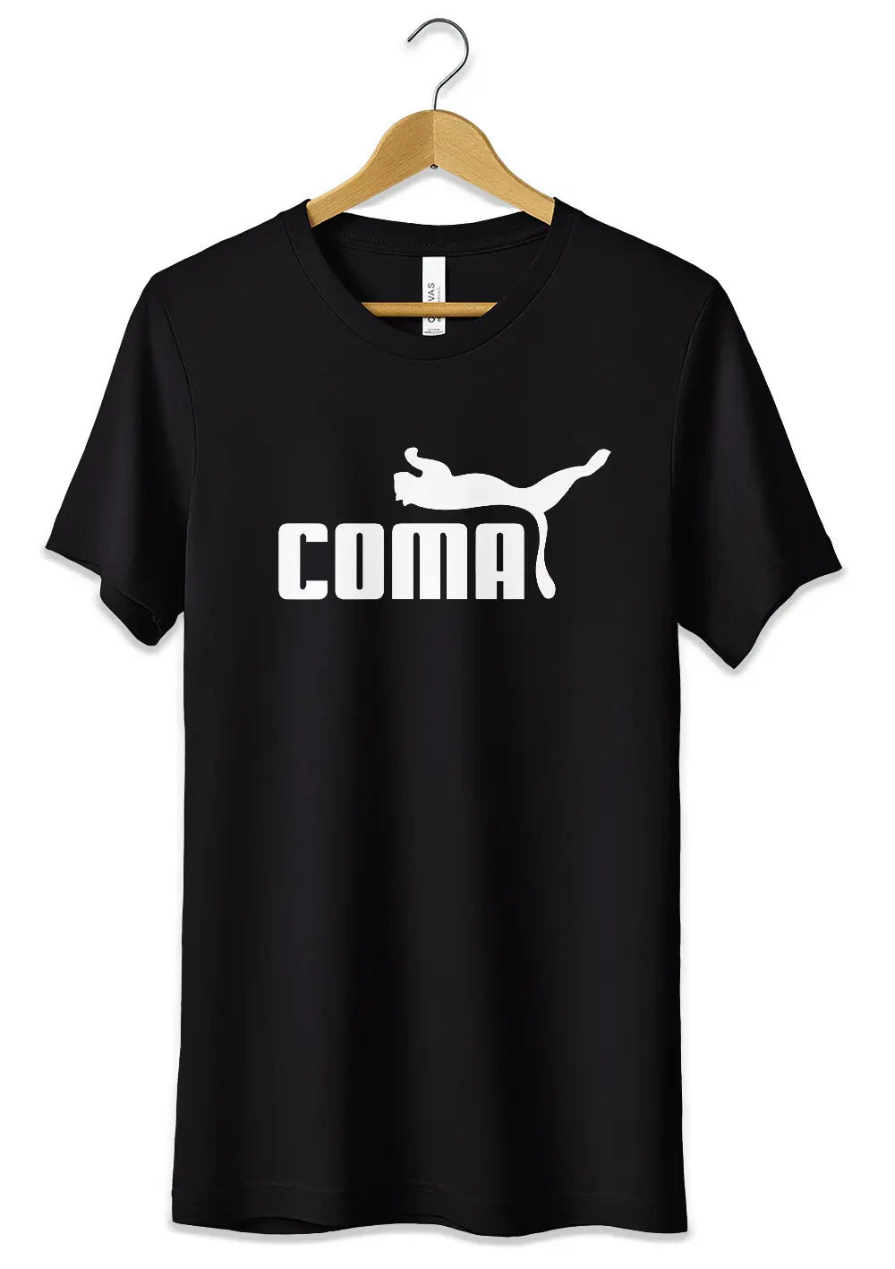T-Shirt Maglietta Divertente Coma Logo Fake Puma Ironico-0