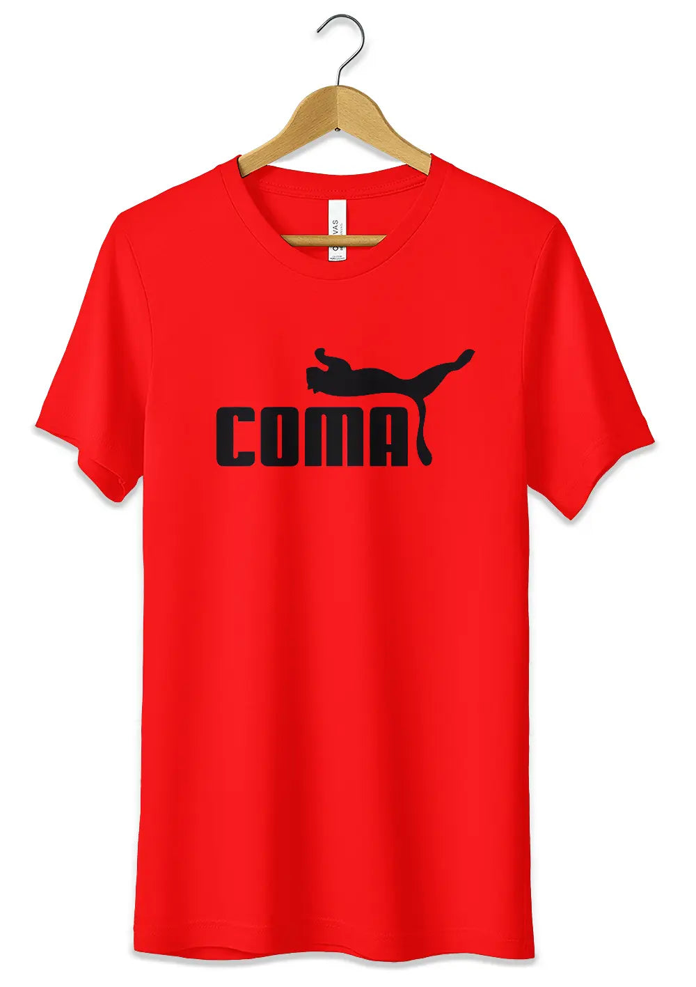 T-Shirt Maglietta Divertente Coma Logo Fake Puma Ironico-1
