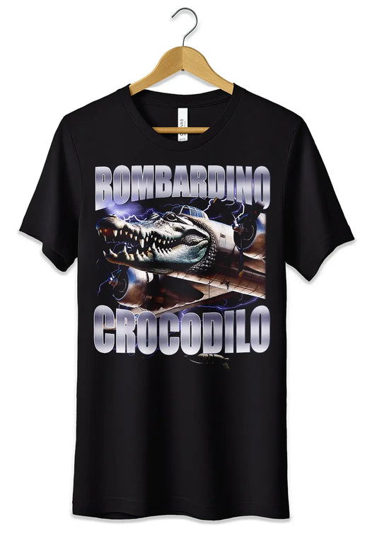 T-Shirt Maglietta Bombardino Crocodilo TikTok Italian Brainrot-0
