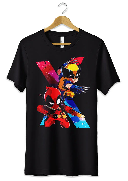 T-Shirt Maglietta Deadpool e Wolverine Film Supereroi-0