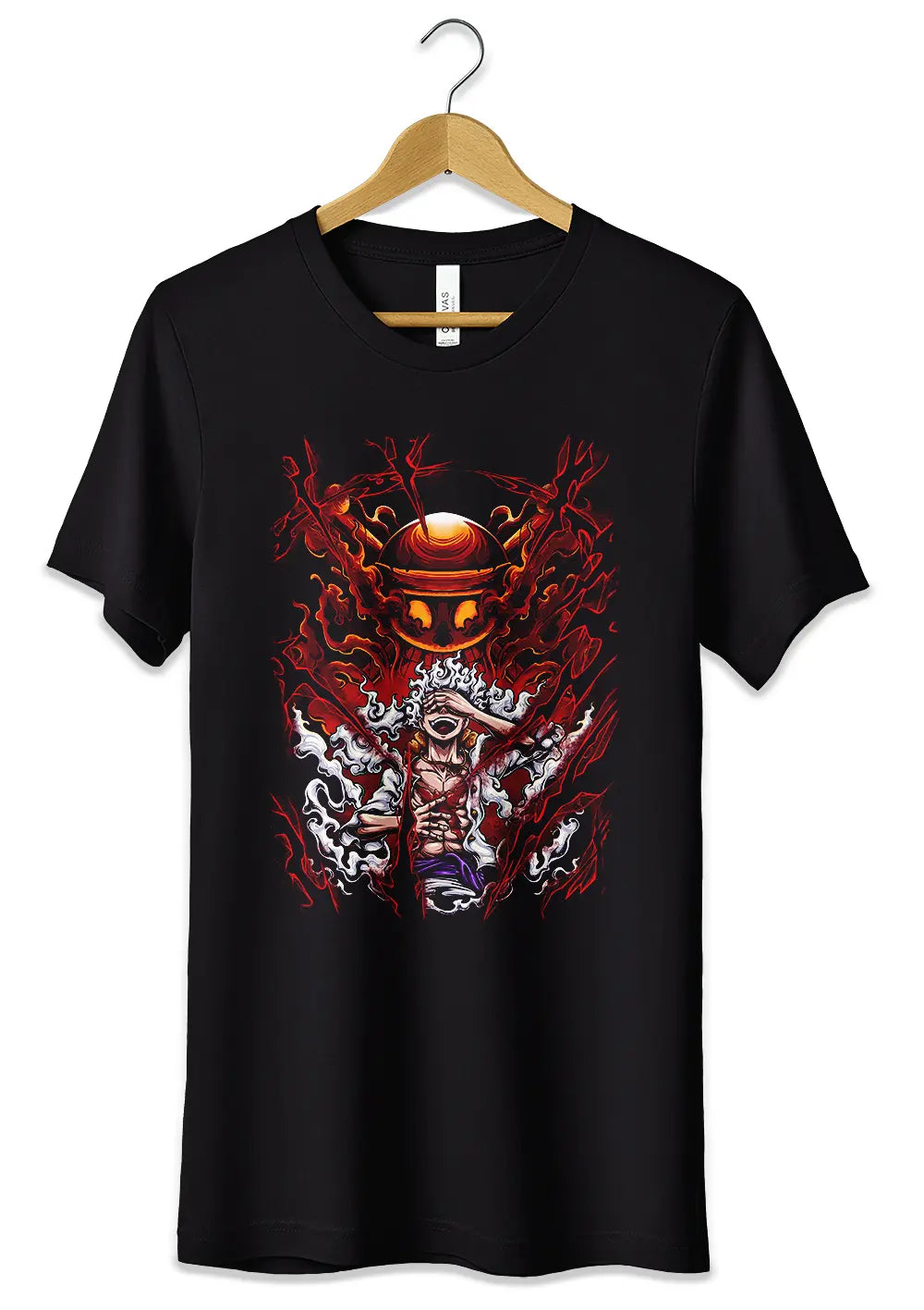 T-Shirt Maglietta Fronte o Retro Monkey D Luffy Rubber Gear 5 One Piece-1