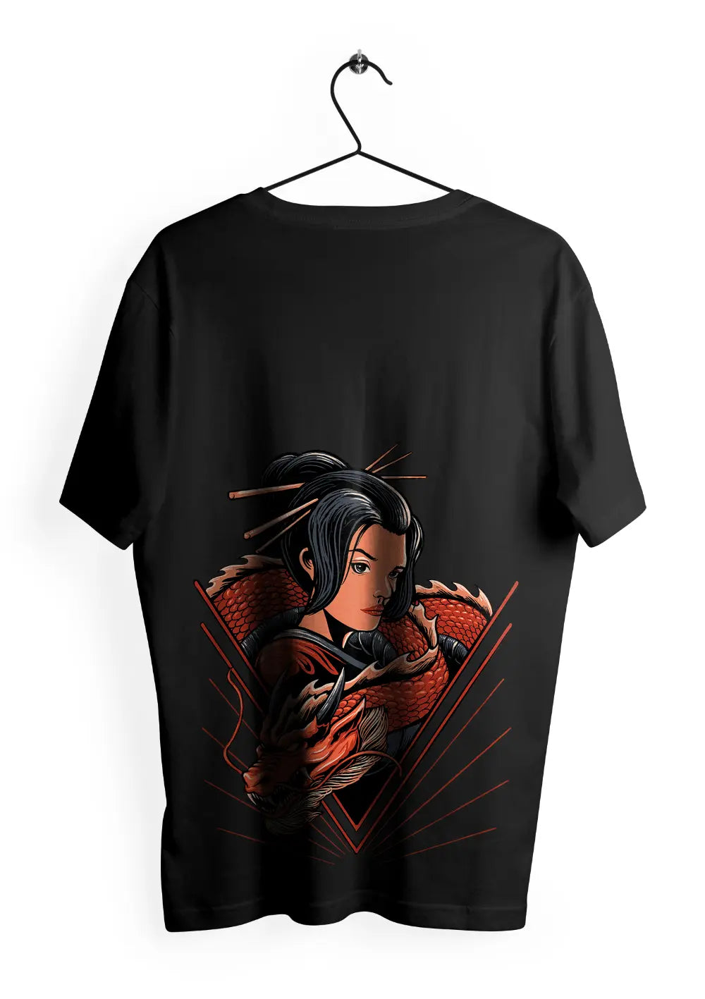T-Shirt Maglietta Geisha Dragone Giapponese Urban Style-1