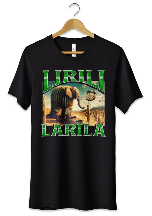 T-Shirt Maglietta Lirilì Larilà TikTok Italian Brainrot-0