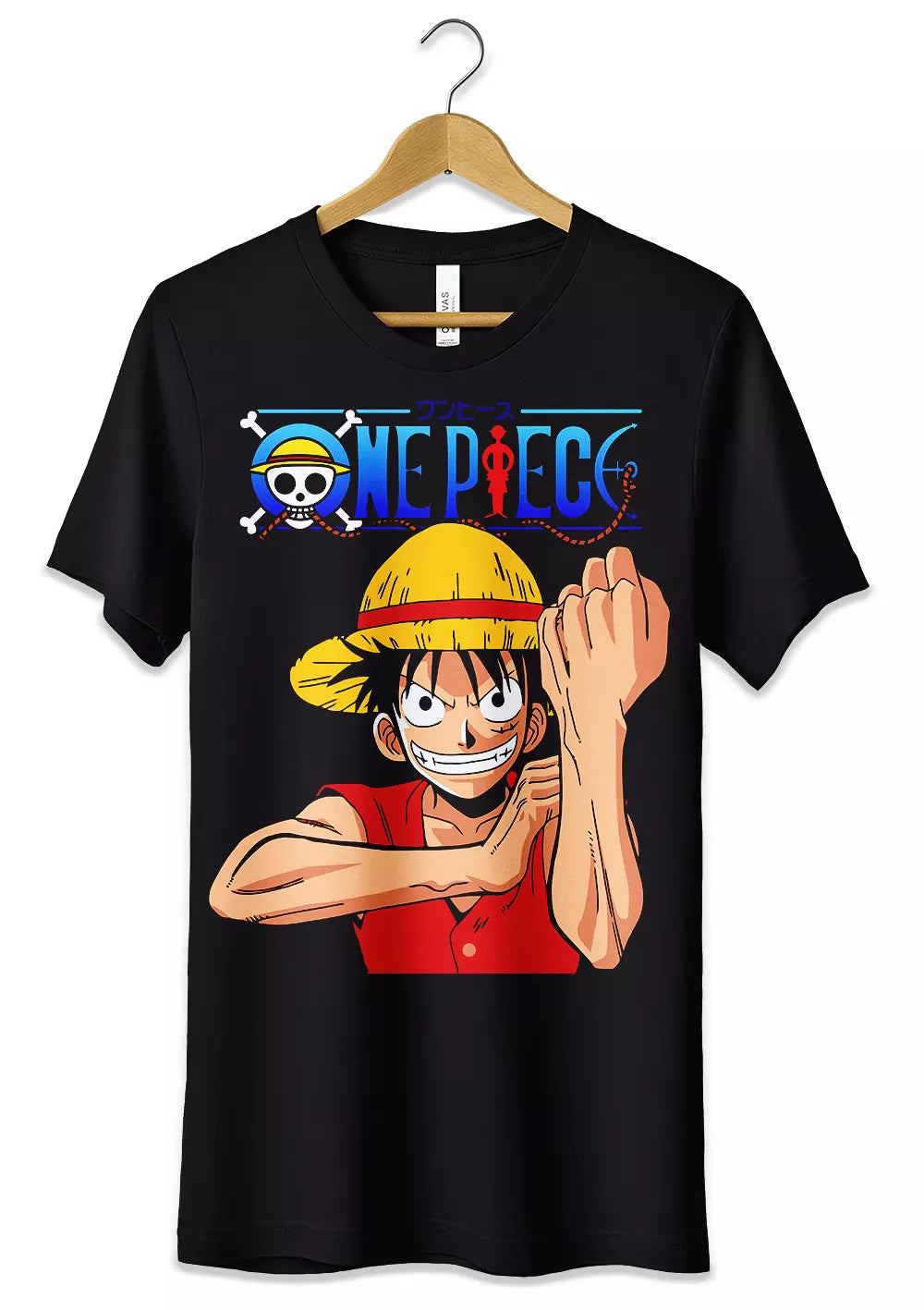 T-Shirt Rubber Cappello di Paglia Maglietta Anime One Piece-1