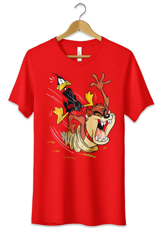 T-Shirt Maglietta Daffy Duck Vs. Taz-0
