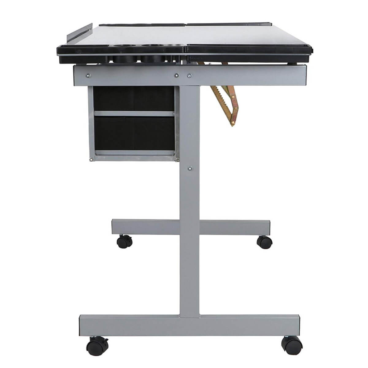 Design table with tiltable, glass table top-2